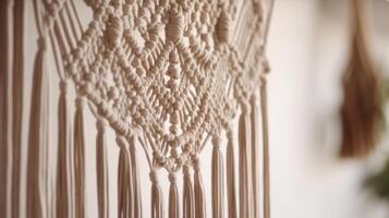 Handmade macrame. Illustration photo