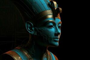 Blue egypt quenn head. Generate Ai photo