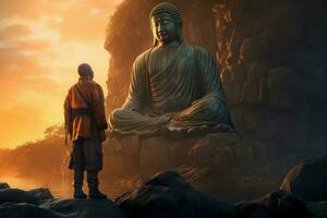 Buddha statue lapanese. Generate Ai photo
