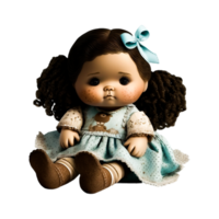 Doll Childrens Toy with tranaparent background. png