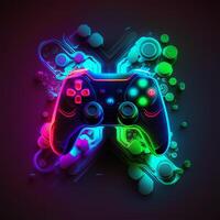 Gaming gaming neon lights background photo