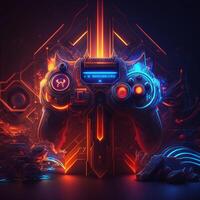 Gaming gaming neon lights background photo