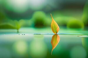 hojas otoño en mojado suelo, imagen generadoves otoño en mojado suelo foto