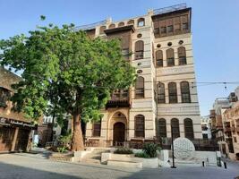 Yeda, saudi arabia, abril 2023 - un ver de el antiguo y histórico parte de el ciudad de Yeda, saudi arabia estos edificios son situado en balada zona de Yeda. foto