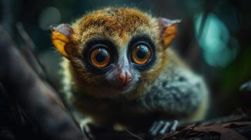 Tewangu Thin Loris in the Jungle. photo