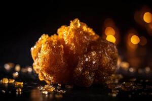 pieces golden cannabis resin, crumble wax photo