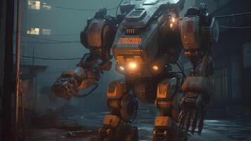 robot employs, digital art illustration, photo