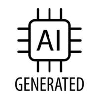 Artificial intelligence generated icon vector AI sign for graphic design, logo, website, social media, mobile app, UI illustration.