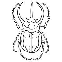 escarabajo insecto contorno Arte ,bien para gráfico diseño recursos, carteles, pancartas, plantillas, huellas dactilares, colorante libros y más. vector