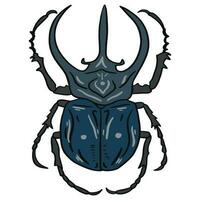 unique navy horn beetle ,good for graphic design resources, posters, banners, templates, prints, coloring books and more. vector