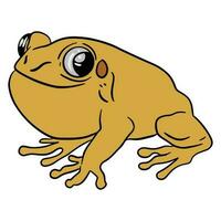 Cute yellow frog sitting ,good for graphic design resources, posters, banners, templates, prints, coloring books and more. vector