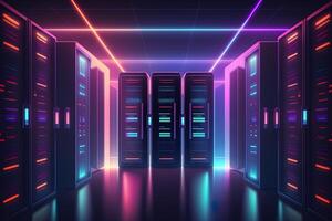 data center room with mainframe storage servers, cloud network concept, hosting databases and internet, Modern Telecommunications, Artificial Intelligence,server room photo