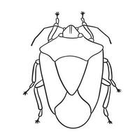 escarabajo insecto contorno Arte ,bien para gráfico diseño recursos, carteles, pancartas, plantillas, huellas dactilares, colorante libros y más. vector