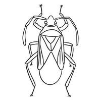 escarabajo insecto contorno Arte ,bien para gráfico diseño recursos, carteles, pancartas, plantillas, huellas dactilares, colorante libros y más. vector