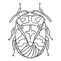 escarabajo insecto contorno Arte ,bien para gráfico diseño recursos, carteles, pancartas, plantillas, huellas dactilares, colorante libros y más. vector