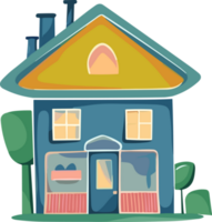 Adorable Abodes, Cartoon House Illustrations png