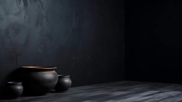 Cleanse light dim divider with astounding chiaroscuro. Arrange establishment. Creative resource, photo