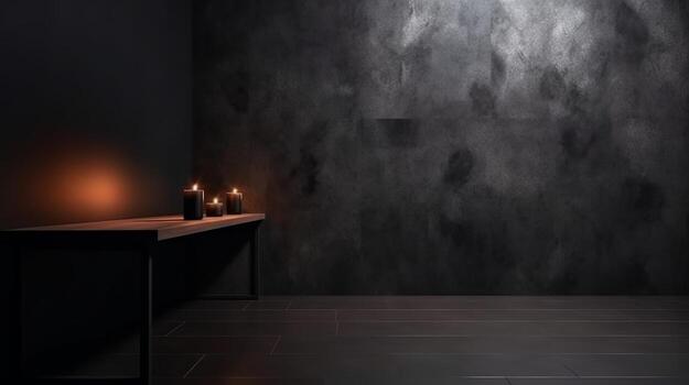 Cleanse light dim divider with astonishing chiaroscuro. Organize establishment. Creative resource, photo