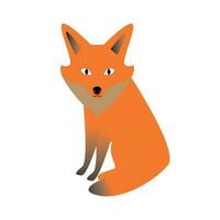 Red forest fox. Forest animals.Vector image icon. Isolated on white background vector