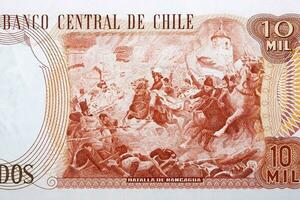 Battle of Rancagua from old Chilean money photo