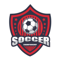 Illustration von rot Fußball Logo.it's zum Gewinner Konzept png