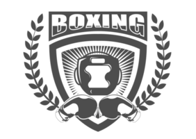 Black and white boxing logo.It's for training concept png