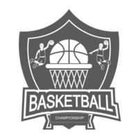 illustration de noir et blanc basketball logo ensemble.combattant concept. png