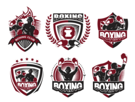 Collection of boxing logo set.It's for winner concept png