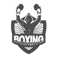 Black and white boxing logo.It's for success concept png