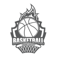 Illustration of black and white modern basketball logo.It's for fighter concept png
