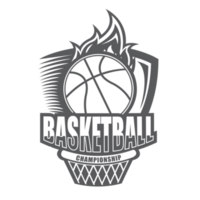 Illustration of black and white modern basketball logo.It's for attack concept png