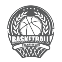 Illustration of black and white modern basketball logo.It's for champion concept png