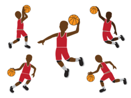 pallacanestro giocatore personaggio set.winner concetto. png