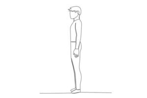 A man stands at a 90-degree angle vector