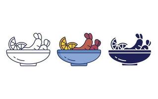 Outline Ceviche vector icon