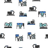 office gadget computer business vector seamless pattern