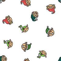 elf christmas cute character vector seamless pattern