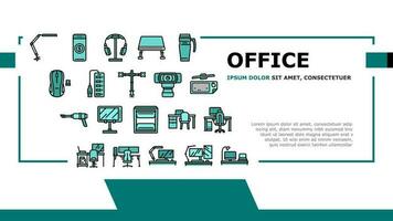 office gadget computer business landing header vector