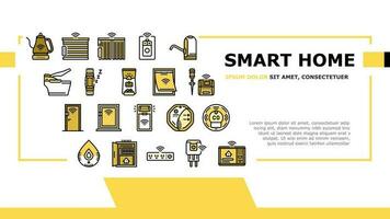 hogar inteligente tecnología controlar aterrizaje encabezamiento vector