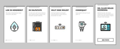 home smart technology control onboarding icons set vector