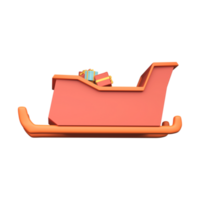 3D Render Of Gift Sleigh Icon In Pastel Red Color. png