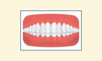 Crossbite Teeth Icon Against Yellow Background. vector