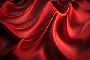 Red silk of fabric background, luxury texture. photo