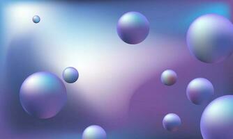 Abstract blurred gradient background blue-violet-white smooth with bouncing balls. Smooth background. Vector illustration for your graphic design, banner, poster, postcard or wallpaper, theme computer