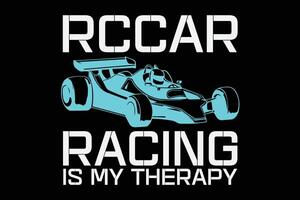 Racar Racing is my Therapy Funny T-Shirt Design vector