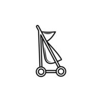 Baby stroller vector icon illustration