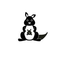 kangaroo with cub vector icon illustration