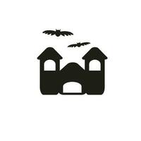 Happy Halloween Magic castle vector icon illustration