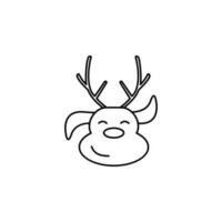 deer of Santa Claus line vector icon illustration