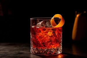 hermosa cóctel de negroni. ai generado foto